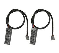 Aeun PC Fan Hub 2pcs PWM Fan Hub 5 Voies 4 Broches Durable pour Boîtier
