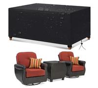 AEUUEU Housses pour Salons de Jardin 150x120x70cm/LxWxH Nappe Exterieur Impermeable Jardin - 600D en Tissu Oxford - Coupe-Vent - Résistante aux UV Housse de Table de Patio (Black)