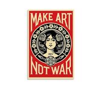 AEUYWQHKEKG Affiches « Make Art Not War » - Impression sur toile vintage - Décoration pour salon, chambre à coucher - 30 x 45 cm - Style sans cadre