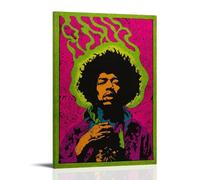 AEUYWQHKEKG Poster Jimi Hendrix - Impression sur toile vintage - Décoration pour salon, chambre à coucher - 30 x 45 cm - Style cadre
