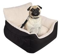 Aevcvok Siège Auto pour Chien Chat Petite Taille, Siege Auto Chien Voiture Sûr et Confortable, Panier Chien Voiture avec Coussin Détachable et Réversible, Laisse de Sécurité, Sac de Rangement