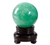 AEVHBAMXN Crystal Decor Boule de fluorite verte avec support Poli Divination Boule décorative Pierre Photographie Quartz 13 cm