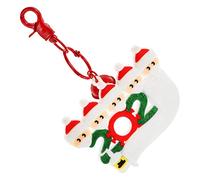 AEVQWEZNC 2020 Christmas Ornaments Pendant DIY Customized Quarantine Keychain Personalized Santa Claus Ornament Soft Keychain Charm for Family Members(Assorted Color 6pcs,15X9.4CM)