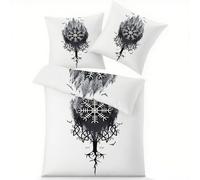 AevuCub Parure de Lit 160x200 Arbre de Vie avec 2 Taies d'oreiller 65x65 cm - Decoration Viking - Housse de Couette 2 Personnes en Microfibre Douce avec Fermeture éclair