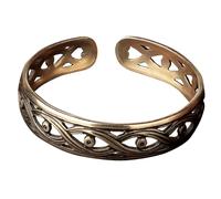 AEVVV Bracelet étroit « Œil » en laiton - Symbole de connexion divine réglable 16,5-20,1 cm - Favorise les actions justes