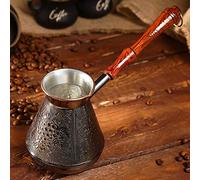AEVVV Cafetière Turka en cuivre 500 ml - Cafetière turque Cezve en cuivre 500 ml - Ornement de raisin gravé Ibrik - Mini casserole avec bec verseur et poignée en bois