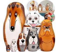 AEVVV Ensemble de poupées russes gigognes - Figurines Matriochka en bois peintes à la main - Art populaire traditionnel à collectionner - Décoration culturelle en bois - Cadeau artisanal de