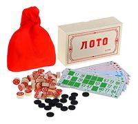 AEVVV Ensemble surprise loto russe traditionnel - Jeu de société en bois multicolore, 18 x 10 cm avec 20 jetons