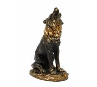 AEVVV Figurine loup fabriquée à la main en bronze - Sculpture décorative en gypse, 20 cm, idéale pour la décoration de la maison, le 23 février, enterrement de vie de jeune fille, thème universel