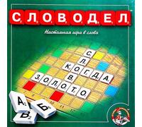 AEVVV Jeu de Société Russe - Russian Scrabble «Словодел» - Jeu de Lettres Éducatif pour Apprendre Le Russe - Nastolnaya Igra na Russkom