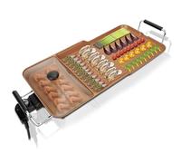 AEWHALE Plancha Électrique 3 en 1, 2000 W, Barbecue Electrique pour L'intérieur et L'extérieur Avec Revêtement Antiadhésif, pour 6 Personnes, Facile à Nettoyer