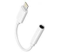 AEX Adaptateur jack Lightning vers 3,5 mm - Compatible avec iPhone, iPad, iPod, AUX, tous iOS, prend en charge les appels, la musique et la télécommande - Connecteur audio durable - Blanc (1)