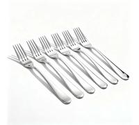 AEX Lot de 6 fourchettes en acier inoxydable poli miroir pour salle à manger décontractée et formelle