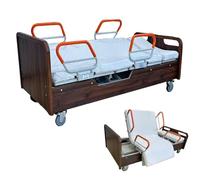 AEXET Lit d'hôpital Haut de Gamme 5 Fonctions avec Inclinaison latérale, lit médicalisé entièrement électrique avec Fonction de Rotation, Aide-Soignant à Domicile