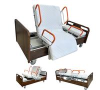 AEXET Lit d'hôpital Rotatif électrique 5 en 1, lit médicalisé avec Inclinaison latérale, Aide-Soignant avec Roues silencieuses, Matelas, jusqu'à 440 LB (207 x 102 x 47 cm)