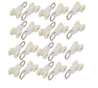 Aexit 13 mm de diamètre Double Roue en Plastique Rideau Piste Rail Coulissant Rouleaux Beige Blanc Lot de 20 312V591