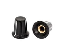 Aexit 2 pcs 4mm noir pieds Shaft Diamètre trou du potentiomètre de contrôle du volume des capuchons Boutons 208V845