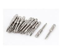 Aexit 20 Pcs 1/4" Hexagonal 3mm x 50mm Magnétique Triangle Tournevis Pointes Ton Argent 400S341