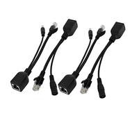 Aexit 2paires Puissance sur Ethernet injecteur POE Passif Adaptateur doubleur noir Kit câbles