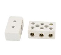 Aexit 2Pcs Blanc 30A 3W8H Bornier en porcelaine à connecteur en céramique à 3 trous et 8 trous XI760624G697732E