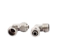 Aexit 3 / 8BSP filetage mâle 10mm Diam. Tube L Forme Raccord Rapide Coupleur Connecteur 2pcs XI437777G725447E