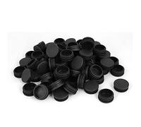 Aexit 42mm Diamètre Plastique Fin blocage Capuchon Rond Strié Insert Tube Noir 100pcs 447F654