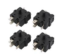 Aexit 4Pcs AC 250V 15A 5 bornes 3 vitesses commutateur rotatif sélecteur de chauffage de remplacement noir XI102823G667249E