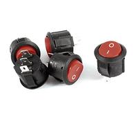 Aexit 5 pièces noir rouge 16mm rond 3 broches ON/OFF SPST interrupteur à bascule AC 6A / 125V 3A / 250V YJ689089H951038F