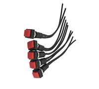 Aexit 5 x 10mm La Place Rouge câblé Klaxon bouton poussoir momentané AC 250V 206B749