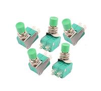 Aexit 5Pcs 15A 125 / 250VAC 2NO 2NC DPDT Type à bouton-poussoir double Interrupteur miniature Vert VG250369E793427C