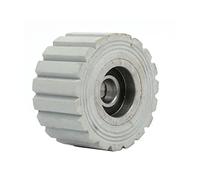 Aexit 60mm x 12mm x 32mm acier Roulement galet ligne droite en caoutchouc gris poulie 109N774