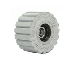 Aexit 60mm x 12mm x 32mm acier Roulement galet ligne droite en caoutchouc gris poulie 109N774
