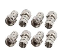 Aexit 8 Pcs F Type Mâle Droit RF Coax Adaptateur TV Connecteurs Ton Argent SD345916B992486Z
