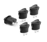 Aexit AC 6A / 12A / 250V Interrupteur à bascule ovale 2 positions ON-OFF SPST à 2 broches 5 pcs KV721140T610794R