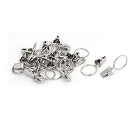 Aexit Anneaux de suspension en métal pour rideaux Drapé en dents de scie Clips Ton Argent 22mm Diam. Intérieur 24pcs MX701357V678923T