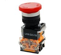 Aexit Commutateur à bouton-poussoir à champignon momentané signe 660V 10A 35mm rouge 1 NO NO NC N/C SD534543B776282Z