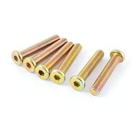 Aexit Douille Bouchon à vis M8 x 45 mm Filetage complet Tête hexagonale Bouchon à vis Bronze Tone 6 pcs 293L606