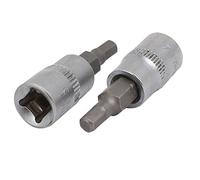 Aexit H4 1/4 pouce tête hexagonale acier chrome-vanadium carré adaptateur douille 2pcs 806R565