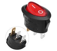 Aexit Interrupteur à Bascule De Bateau Ovale CA 250V / 6A 125V / 10A SPST 3 Épingles Red Light On Off DO732876M452974K