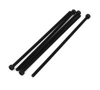 Aexit M3x100mm filetage entièrement vis tête capuchon moleté vis boulon 5pcs noir 297E746