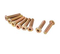 Aexit M8 x 35mm vis tête filetée Vis Vis ton Bronze 8 Pcs 453J291