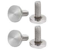 Aexit Miroir en verre acier inoxydable 304 ronde bouchon à vis clous Ton Argenté M8x20mm 4pcs 725U900
