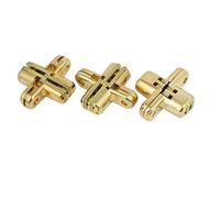 Aexit Porte coulissante placard Croix pliage 42mm Charnière ton d'or long 3pcs 820C533