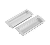 Aexit Porte Penderie Tiroir En Aluminium Doigt Insert Poignée De Tirage Encastré Ton Argent 2pcs BM367927K452285I