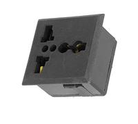 Aexit Prise de courant universelle AC US 250 EU 13A universelle avec panneau, noir KV442543T554086R