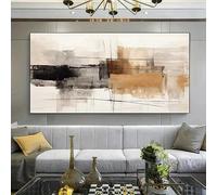 AEXOIO Abstrait contemporain - Impressions sur toile grand format sans cadre, pour la décoration intérieure dans des tons de brun, noir et beige (50 x 102 cm / 20 x 40 pouces/sans cadre)