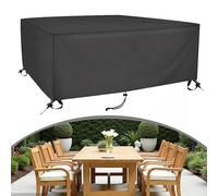 AEXOIO Housse pour Salon De Jardin XXL 350L x320l x110H cm Protection Table Exterieur,Housse Mobilier Jardin Exterieur,420D Oxford Rectangulaire Couverture de Protection Meubles- Noir