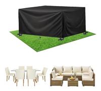 AEXOIO Housse Salon De Jardin,Housse Table Exterieur Impermeable Carré 350x160x75cm/Longueur x Largeur x Hauteur 420d Oxford Bache De Protection Salon De Jardin Exterieur pour Table,Chaise Et Canapé