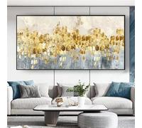 AEXOIO Tableau abstrait sur toile à la feuille d'or, grand format, décoration murale pour salon 85x165cm/33x65in