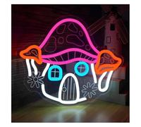 Aextroi enseigne au néon Néon Enseignes lumineuses Decor Néons En Forme De Champignon Pour Chambre D'enfant